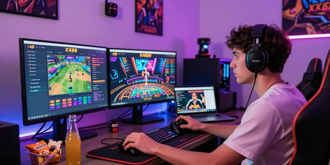 Engaging gaming environment featuring intense player interaction at https://xx88.se.net/ with vibrant LED lighting.