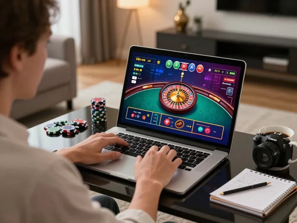 Engaging gameplay at AF88 highlighting a user focused on roulette strategy at home