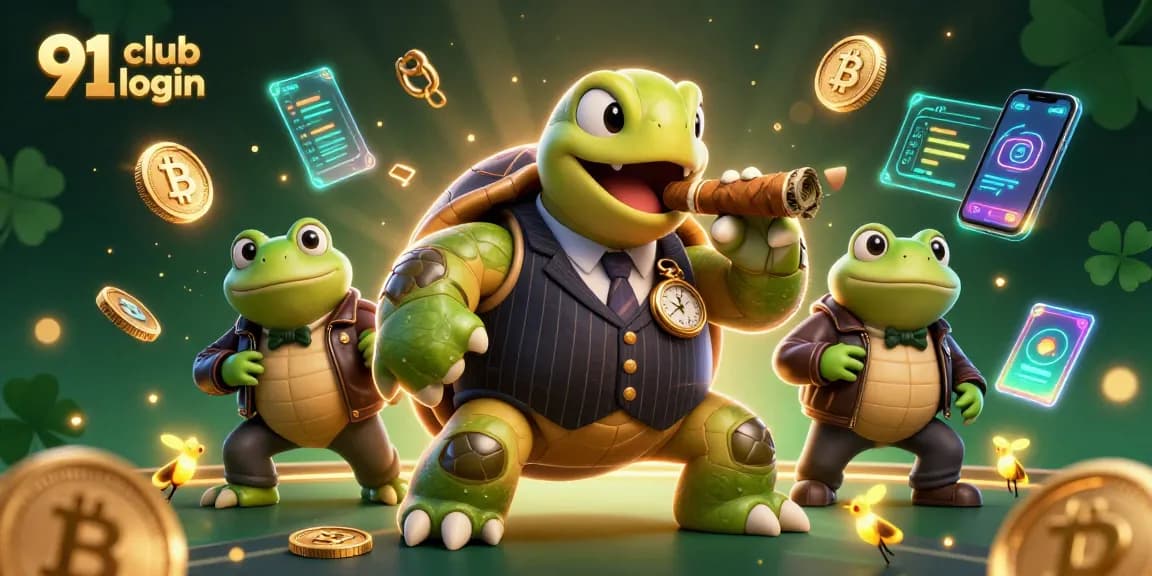 Secure your 91 club login with this vibrant illustration showcasing gaming strategies and crypto elements.