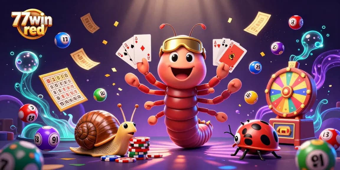 Experience thrilling gaming with 77win red at an exciting casino atmosphere featuring vibrant characters.