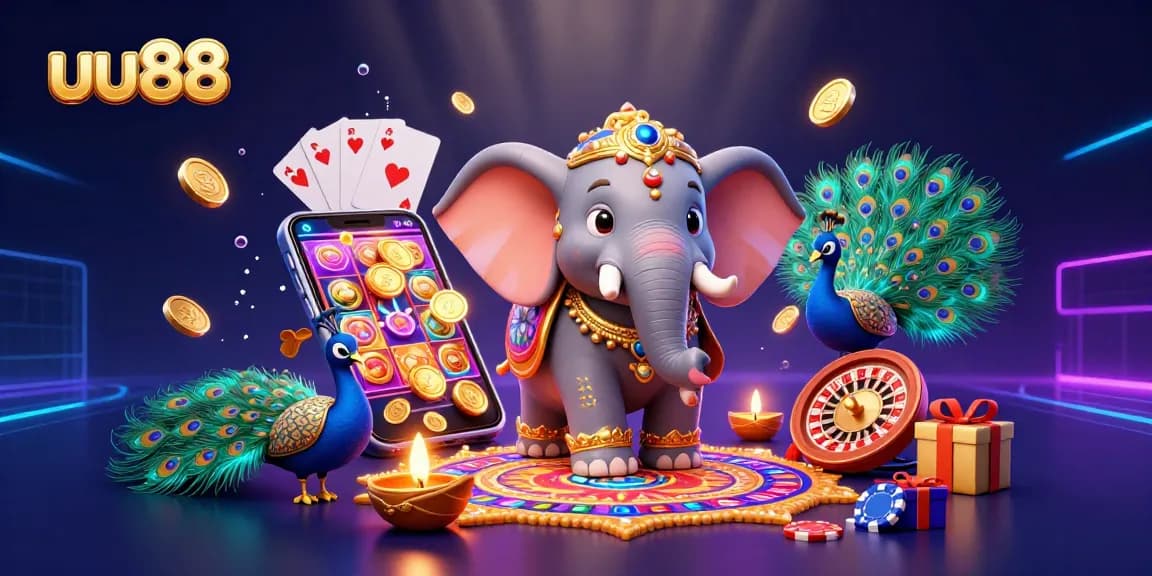 Experience extensive game thrills with uu88's vibrant 3D casino scene bustling with activity.