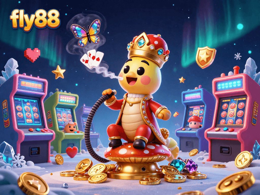 Experience fly88's colorful 3D casino atmosphere with detailed characters and engaging game elements.