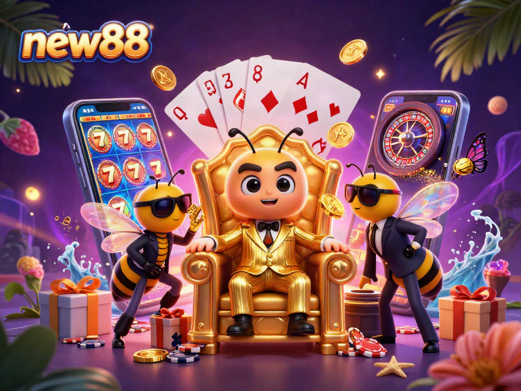 Experience new88 with thrilling slot games and vibrant casino excitement in a magical scene.