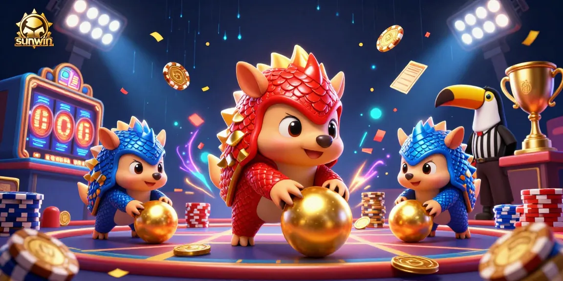 Engage with sunwin by playing exciting games with rival pangolins on a vibrant casino scene.