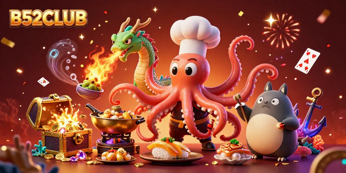 B52CLUB showcases a vibrant casino world with dynamic characters and underwater treasures.