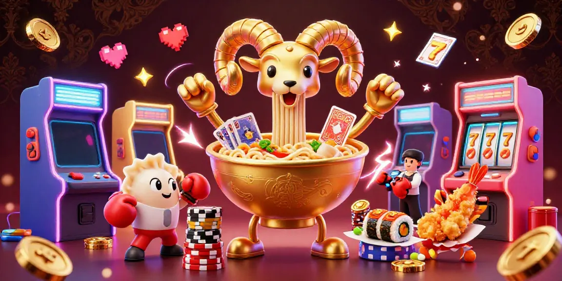 Action-packed scene of manclubs' playful characters interacting in a casino-themed environment.