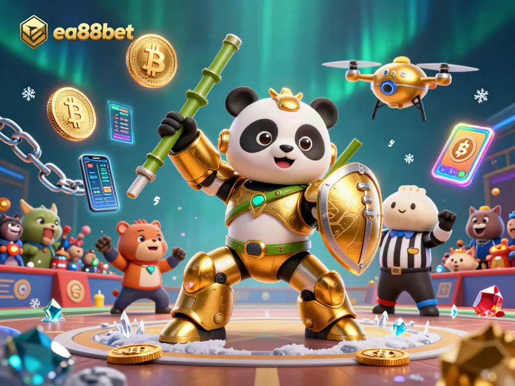Experience thrilling gaming with ea88bet in this vibrant 3D casino-themed illustration.
