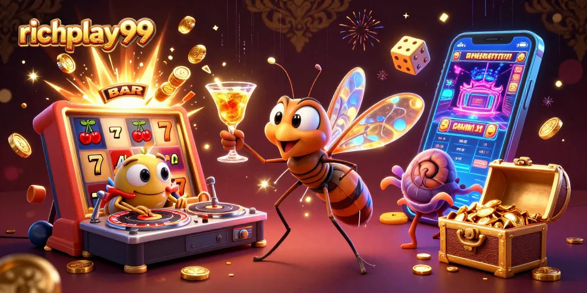 Experience richplay99 with a vibrant casino scene, showcasing jackpots and gaming excitement.