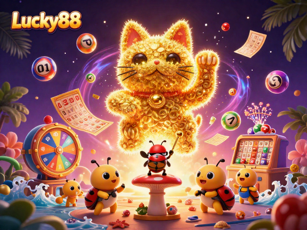 Engage with Lucky88 as fireflies create a dynamic casino scene of joy and excitement.