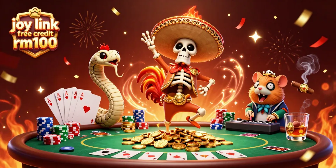Join the fun with the 3D cartoon fiesta for joy link free credit rm100, featuring lively characters and casino elements!