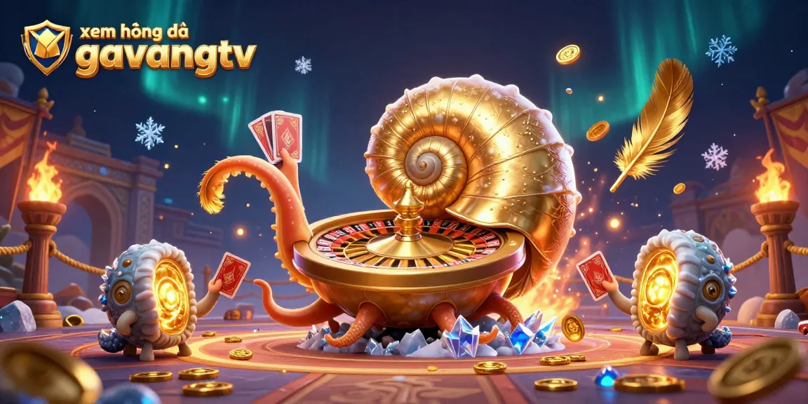 Experience xem bóng đá gavangtv with an ultra-detailed 3D illustration of a giant nautilus, rich in vibrant features.