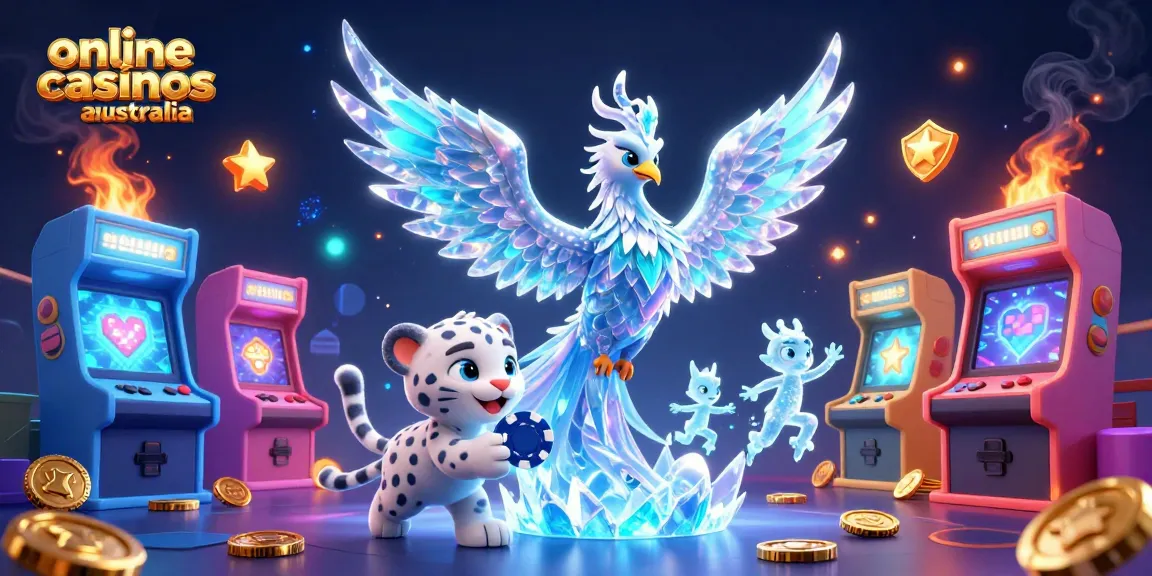 Experience vibrant online casinos Australia with a magical poker scene featuring whimsical characters and gaming elements.
