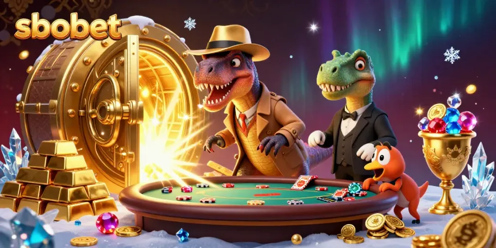 Taruhan sbobet yang menarik dengan velociraptor dan stegosaurus di kasino online.