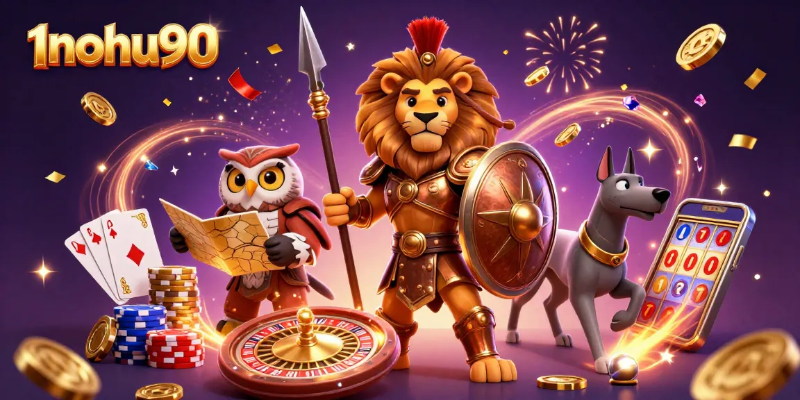 Experience thrilling wins with 1nohu90 in this vibrant casino adventure scene.