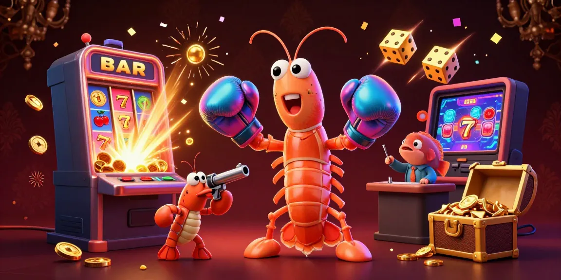 Experience the thrill of winning with duitgini in this vibrant casino illustration featuring dynamic characters and exciting game elements.