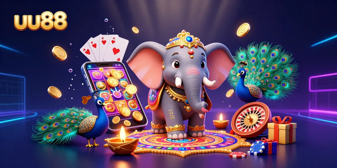 Experience extensive game thrills with uu88's vibrant 3D casino scene bustling with activity.
