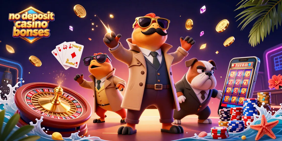 Engage with no deposit casino bonuses while cartoon raptors attempt entrance to a VIP lounge.