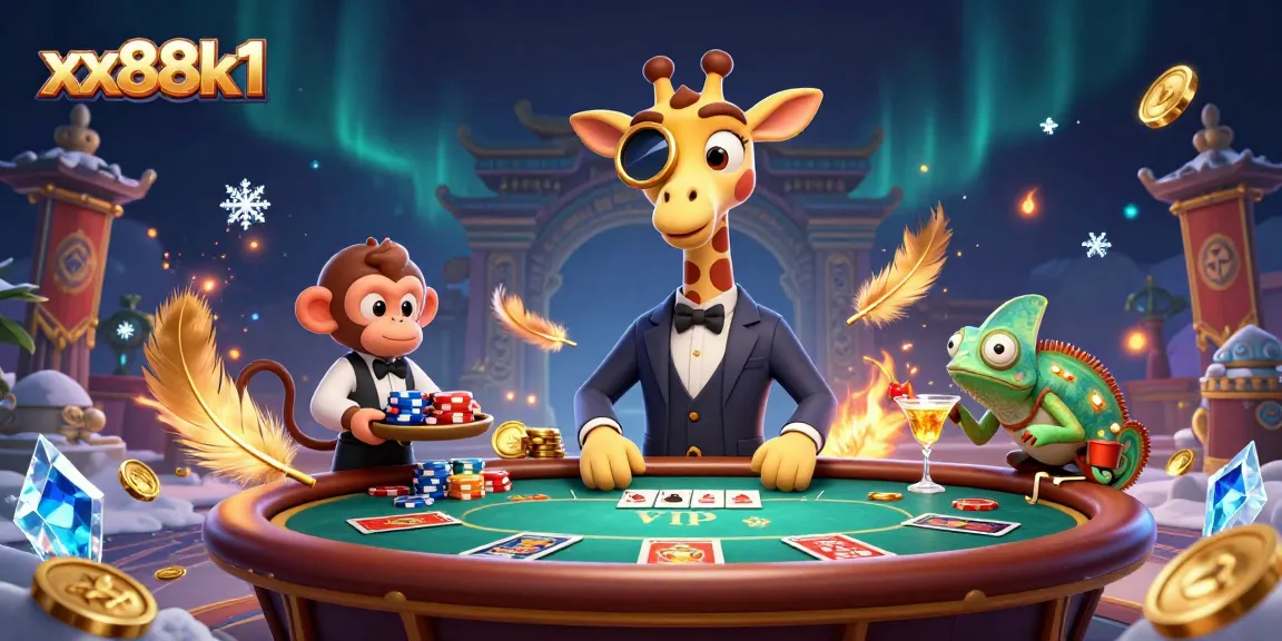 Experience thrilling gameplay at xx88k1 with a high-roller giraffe and vibrant poker scene