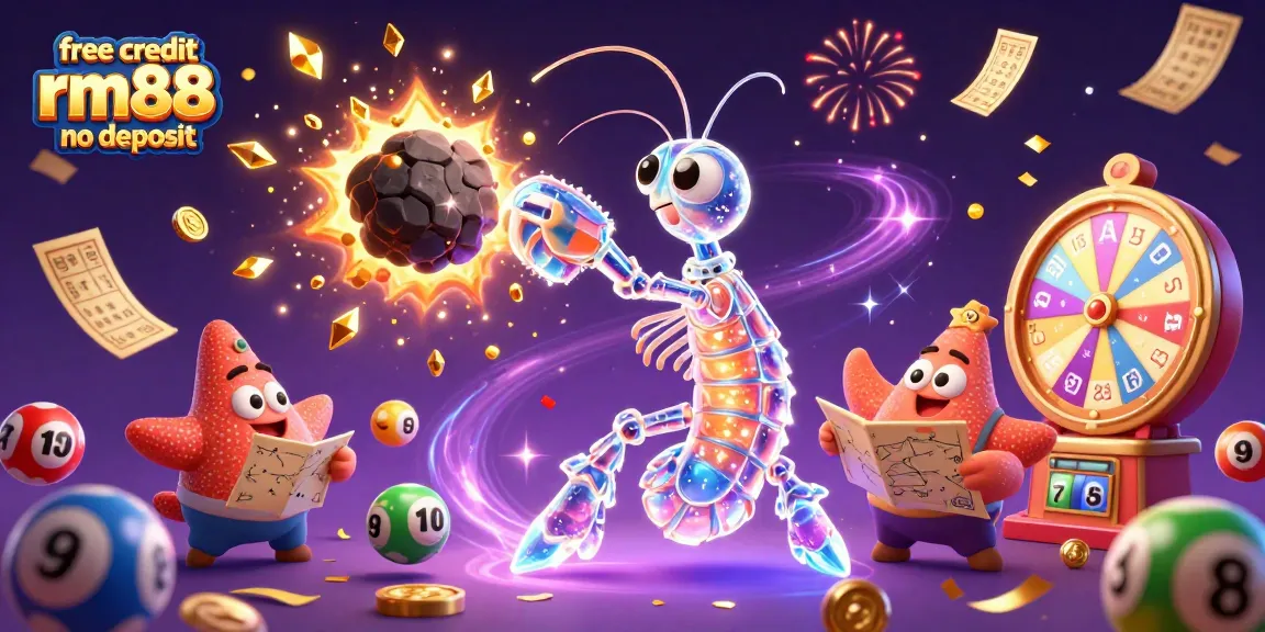 Engage with free credit rm88 no deposit promotions through a dynamic 3D casino illustration, showcasing vibrant animations and elements.