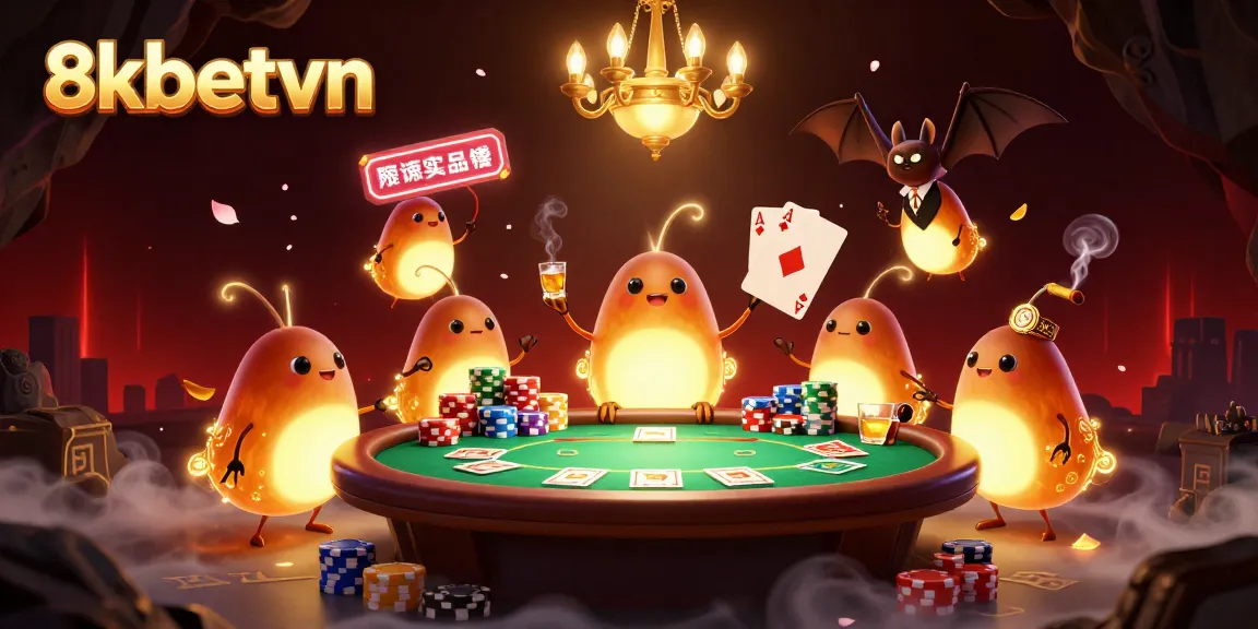 Experience thrilling gameplay at 8kbetvn with glowing elements illuminating a vibrant casino scene.