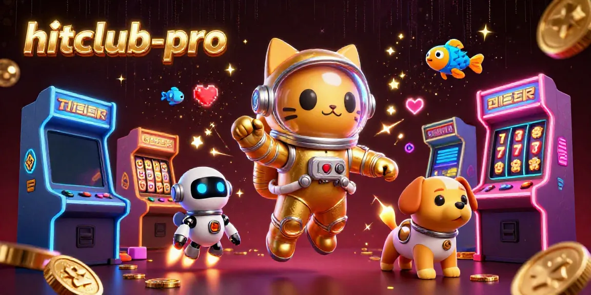 Engage with the dynamic hitclub-pro gaming universe featuring a cat astronaut and a robotic dog.